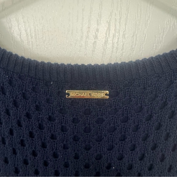 NWOT Navy MICHAEL Michael Kors Knitted Mesh Dress - Picture 6 of 6